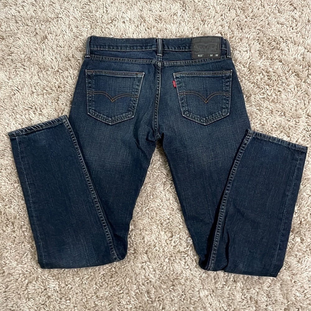 Dark Blue Levi’s 511 Slim Fit W32 L32 - Picture 3 of 5